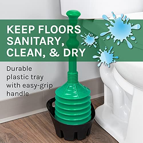 JS Jackson Supplies Green Bellows Toilet Plunger with Black Drip Tray