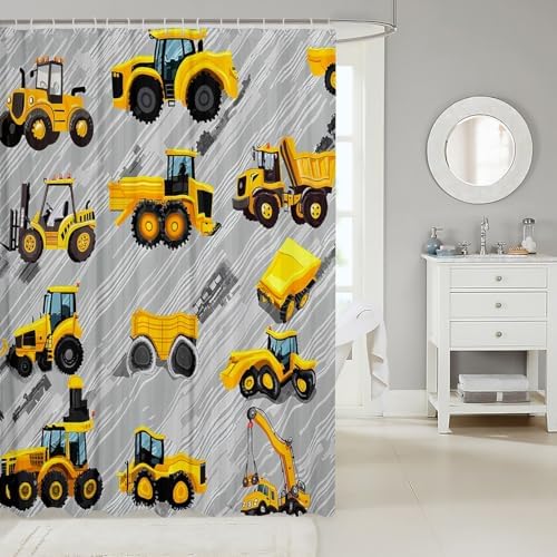 Erosebridal Boys Tractor Shower Curtain Set 72x72