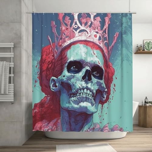 TIYAANDSY Skeleton Queen Shower Curtain Set