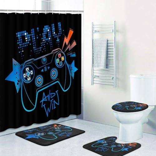 Arttown Blue Orange Gamepad Bathroom Set 4 Pcs
