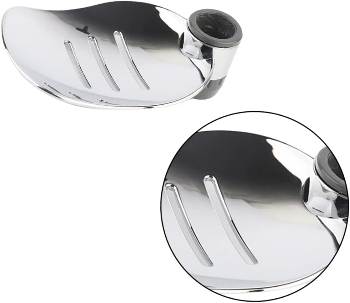 Pamingono 2pcs Silver Soap Holder Tray with Hollow Drain Design