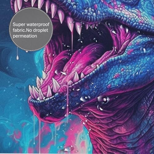 TIYAANDSY Roaring Dinosaur Shower Curtain Set 72x72in