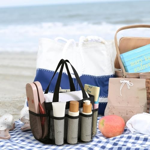 Portable Mesh Shower Bag - Large Capacity for Travel and Camping