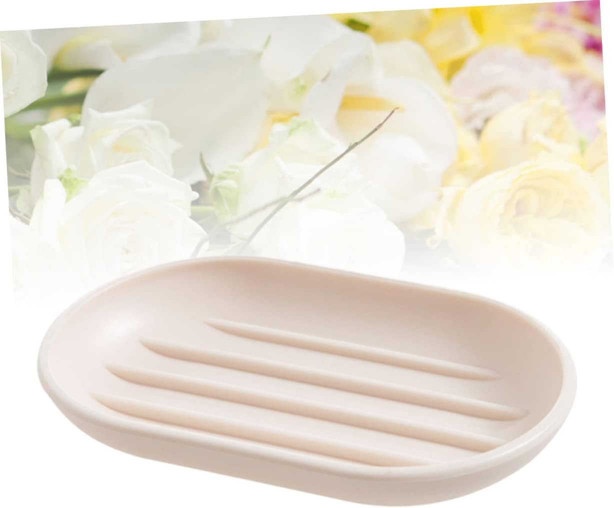 MAGICLULU Practical Oval Soap Dish Beige Plastic