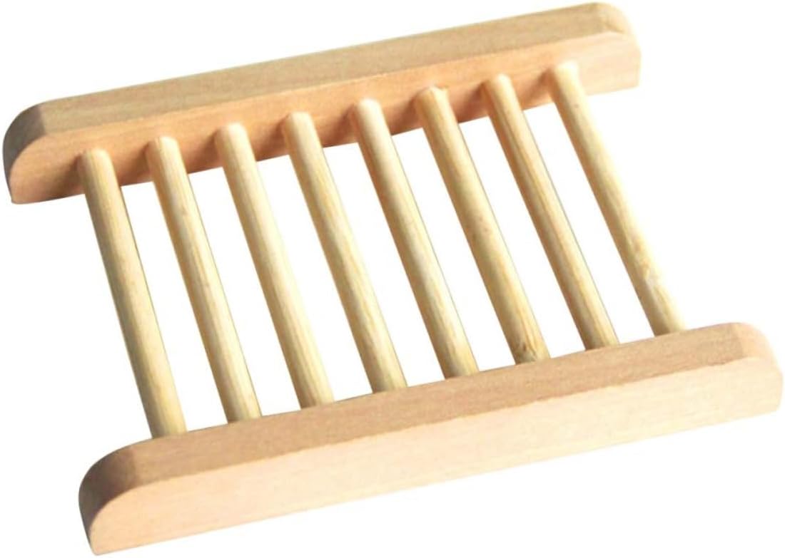 STOBAZA Natural Wood Soap Dish Holder 2pcs