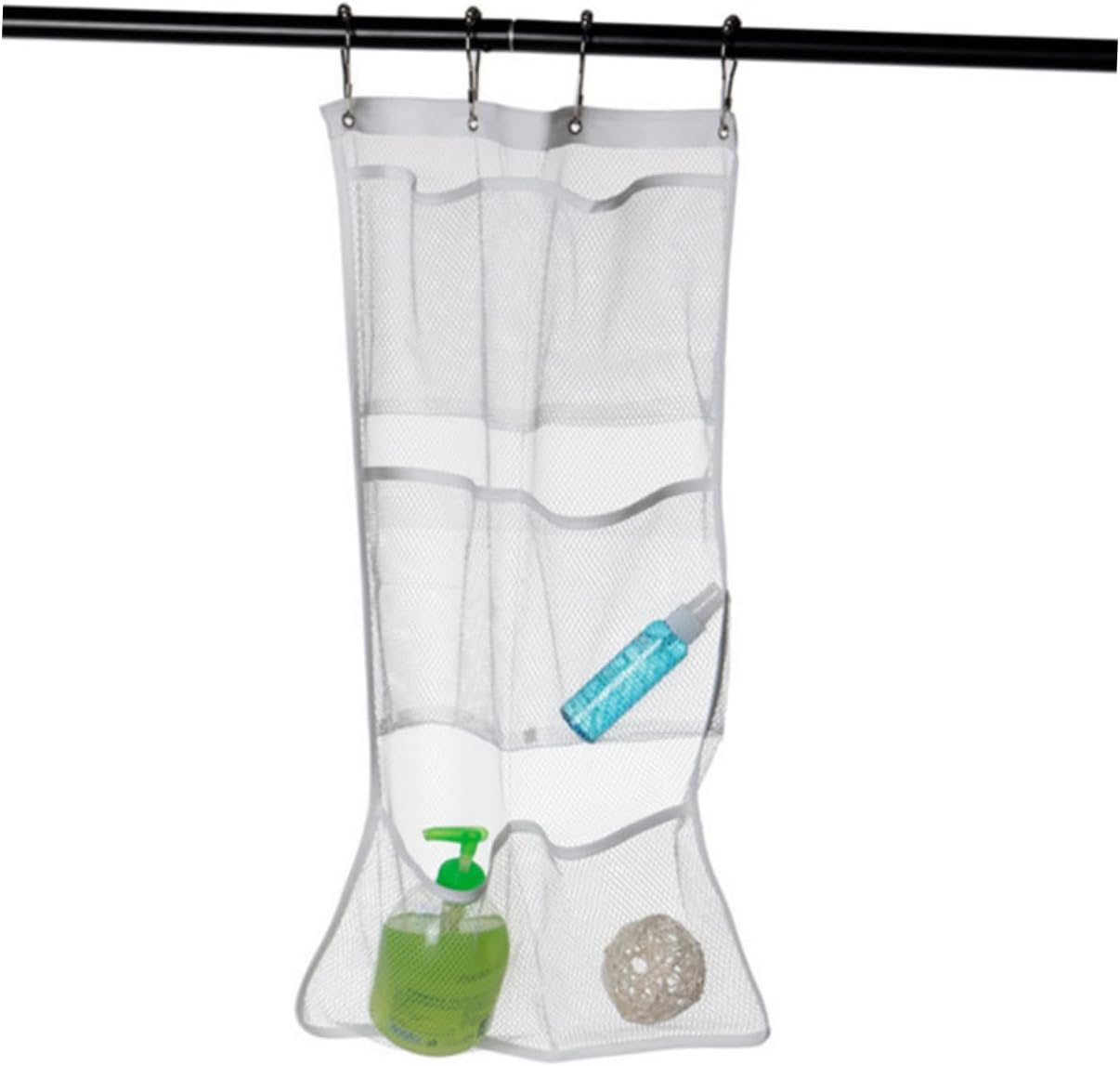 PRETYZOOM 6-Pocket Shower Organizer Hanging Bag Mesh