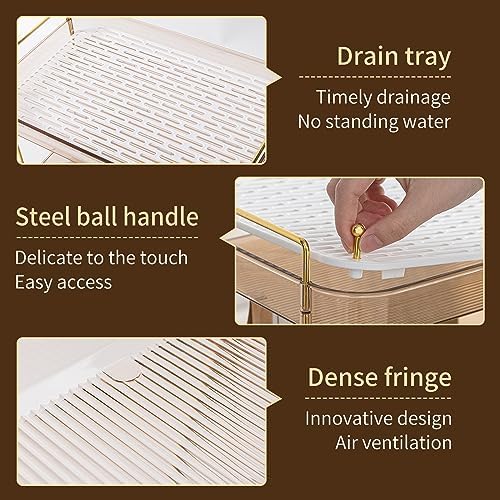 Seoneiro Whiskey Tray with Drain Board and Cup Holders 1