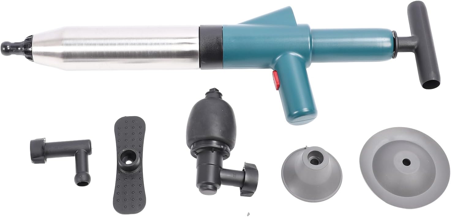 Air Pressure Toilet Plunger with Comfortable Grip and Adapter
