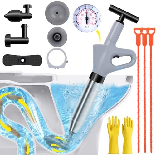 CAPHONT Toilet Plunger Blaster with Visual Barometer