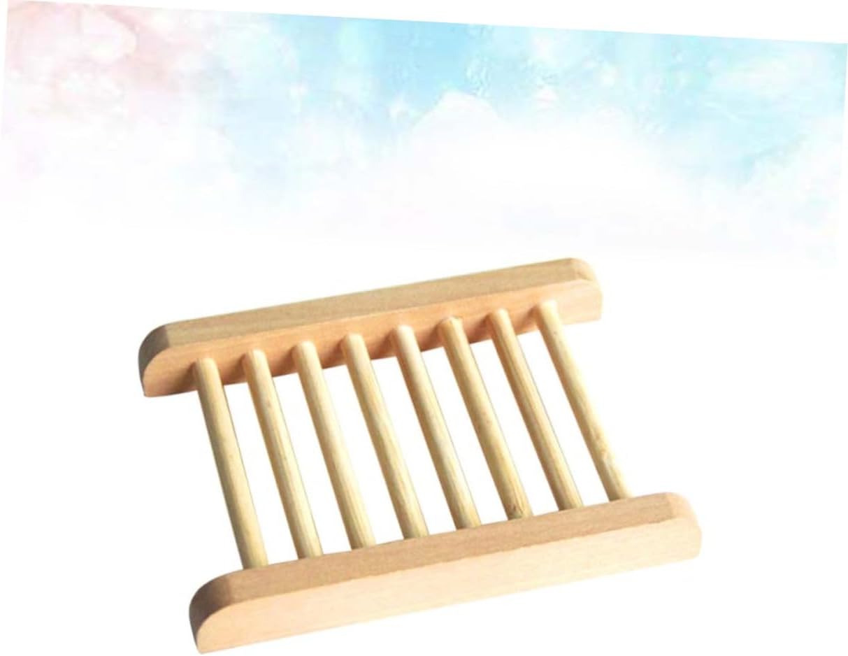 STOBAZA Natural Wood Soap Dish Holder 2pcs