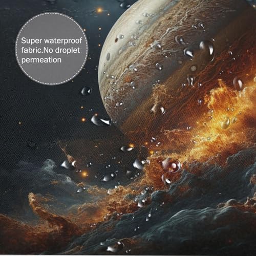 Flame Planet Shower Curtain Set 72x72in with 12 Hooks