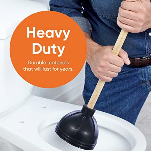 Superio Heavy Duty Plunger with Wooden Handle