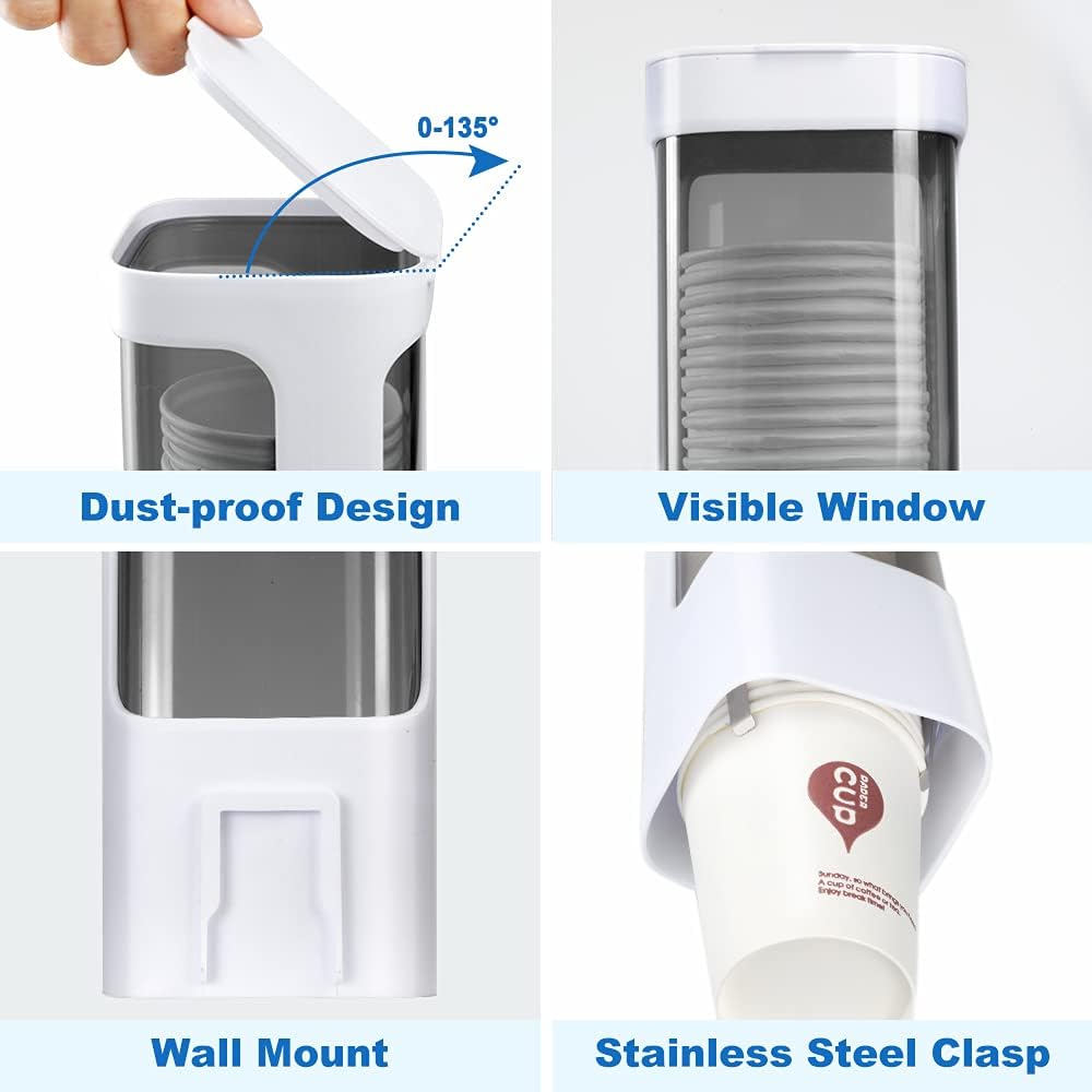 Cup Dispenser with Visible Window for 3oz-5oz Cups