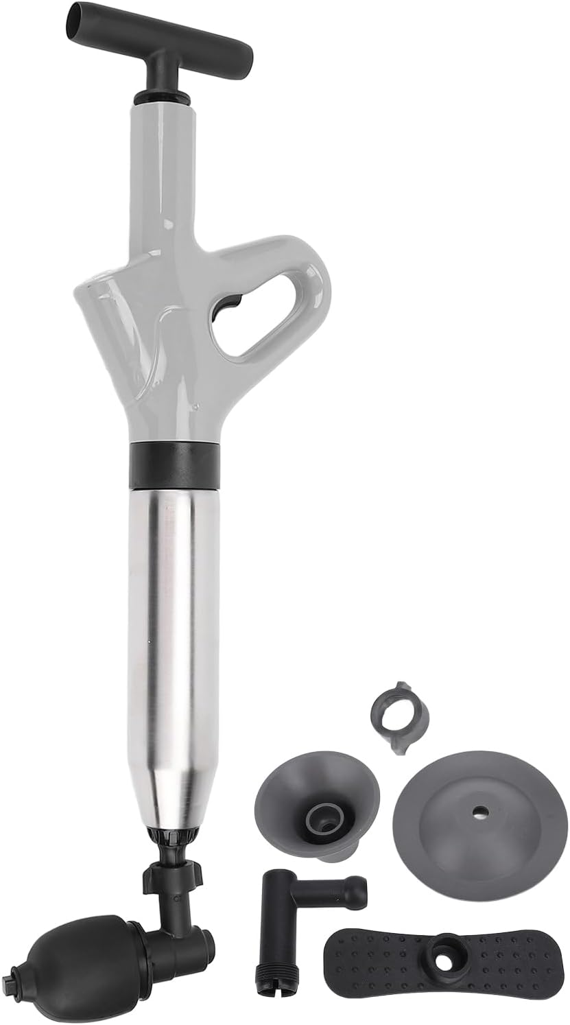 Yunseity Toilet Unblocker with 4 Heads - Gray