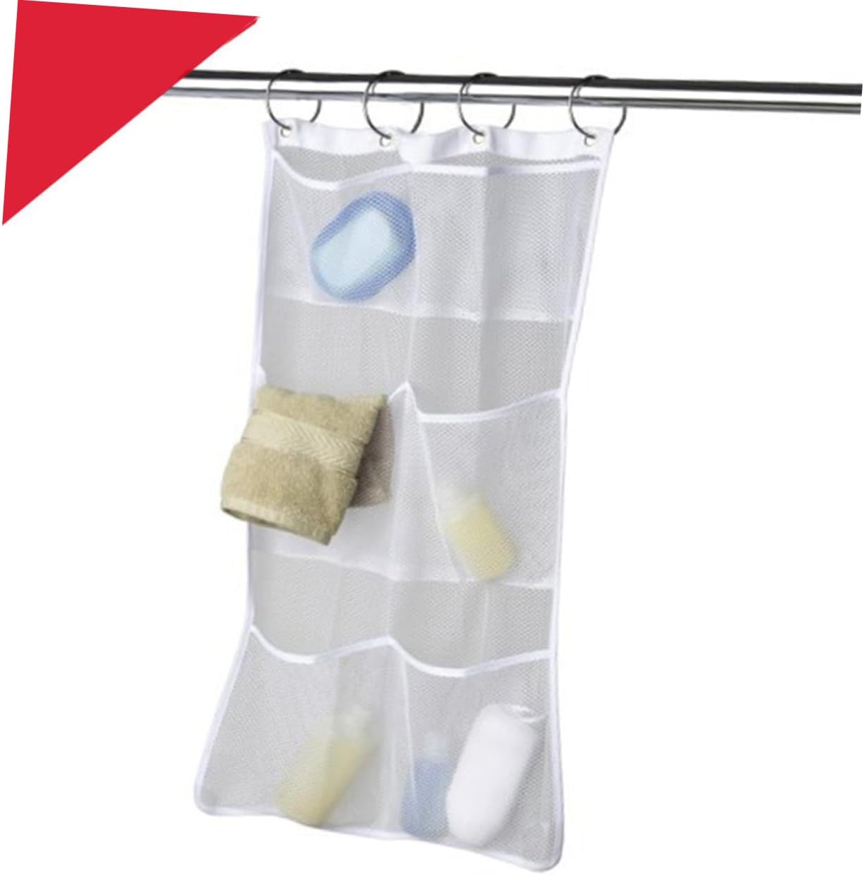 Hanging Mesh Pockets Shower Organizer Bag for Shampoo Conditioner and Toys