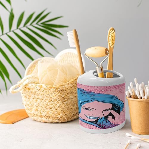 Ambesonne Aloha Soap Dispenser Toothbrush Holder Set