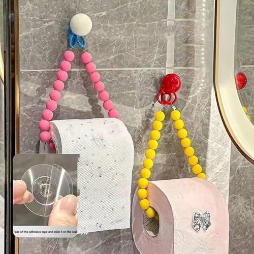 Dopamine Beaded Toilet Paper Holder Wall Mount White