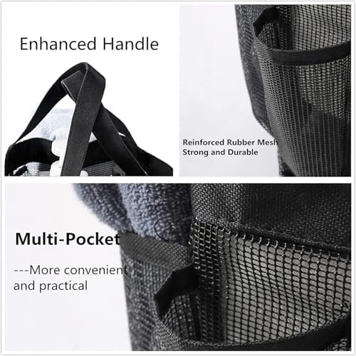 Portable Mesh Shower Caddy with 8 Deep Pockets 1