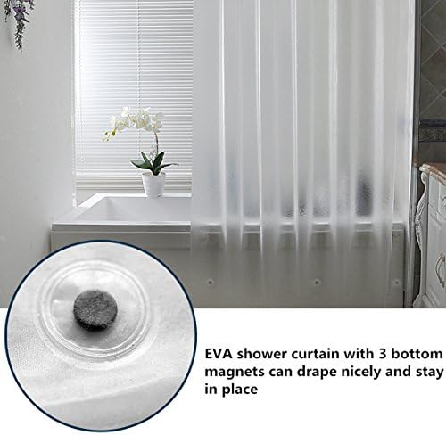 AooHome Frosted 72x72 Shower Curtain Liner with 5 Bottom Magnets and Metal Grommets