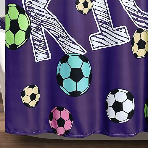 Lush Decor Girls Soccer Kick Shower Curtain 72x72 Purple 1