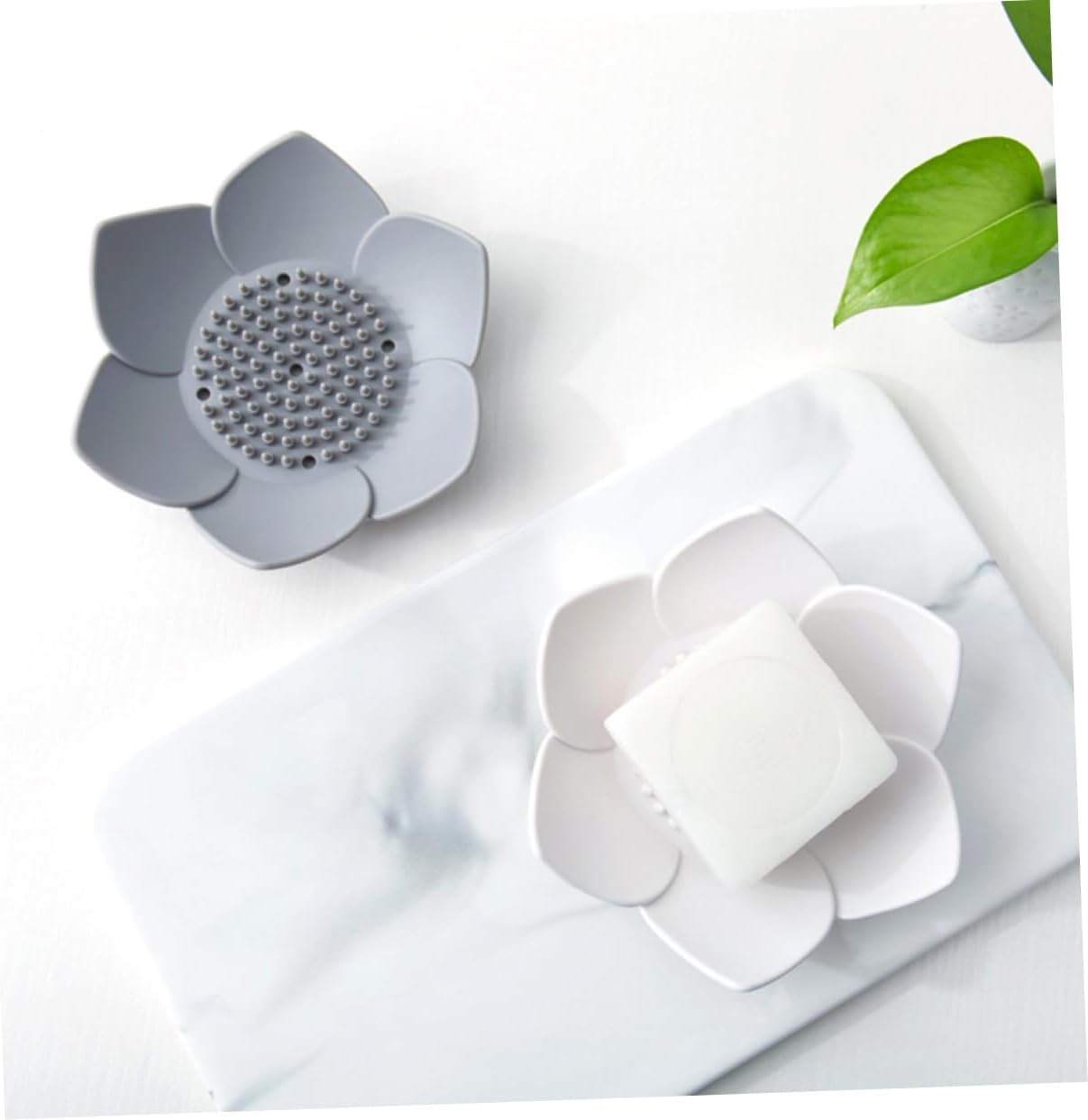 MAGICLULU Silicone Flower Soap Dish Drain Holder