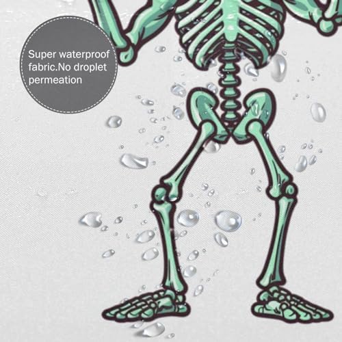 Battle Skeleton Waterproof Shower Curtain Set with 12 Hooks 72x72in