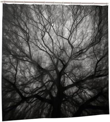 Tree Crown Shower Curtain Set 72x72in with 12 Hooks
