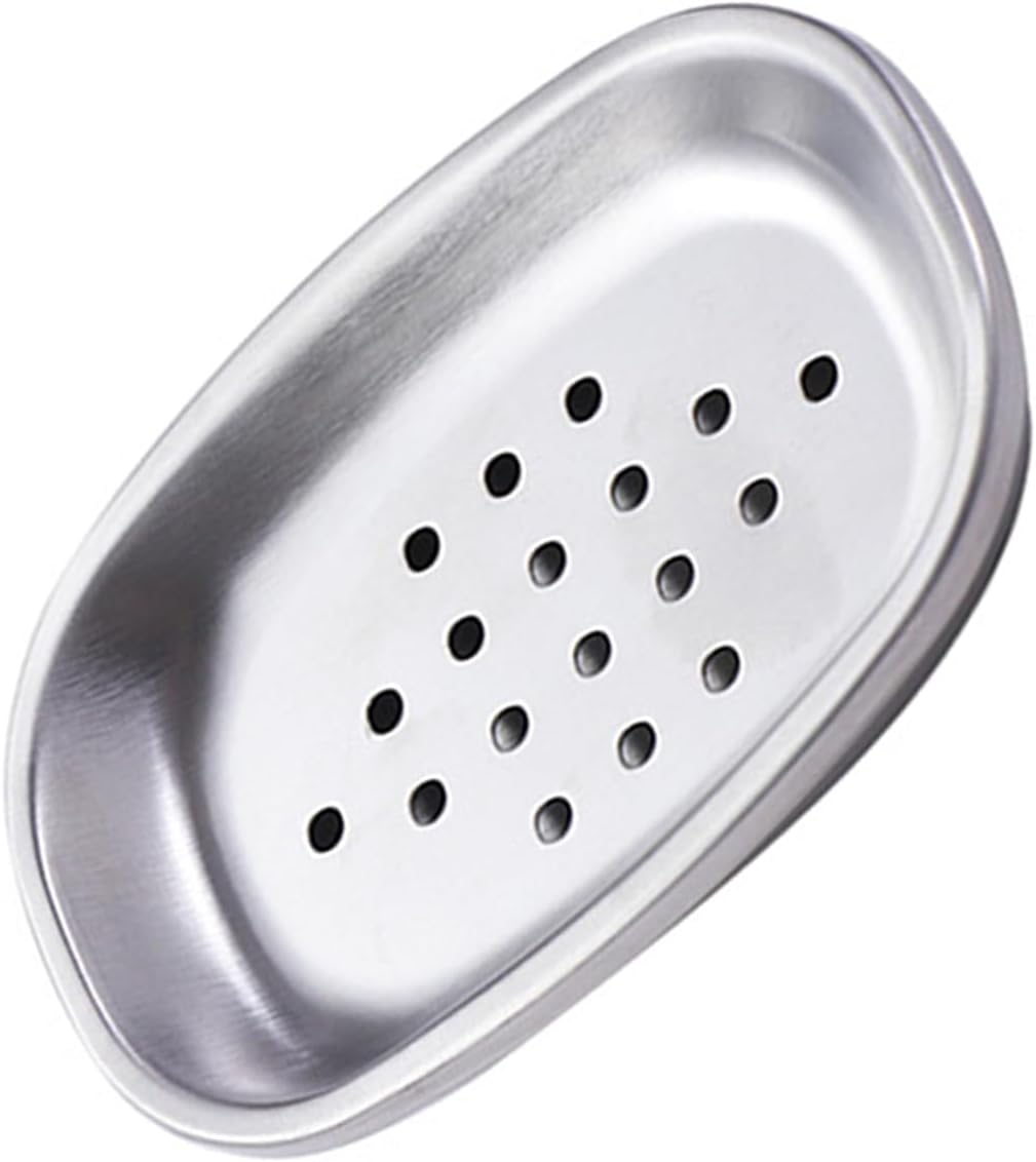 Modern Double Layer Stainless Steel Soap Dish for Bath and Kitchen Use