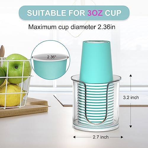 2 Pack Clear Bathroom Cup Dispenser for 3oz Cups
