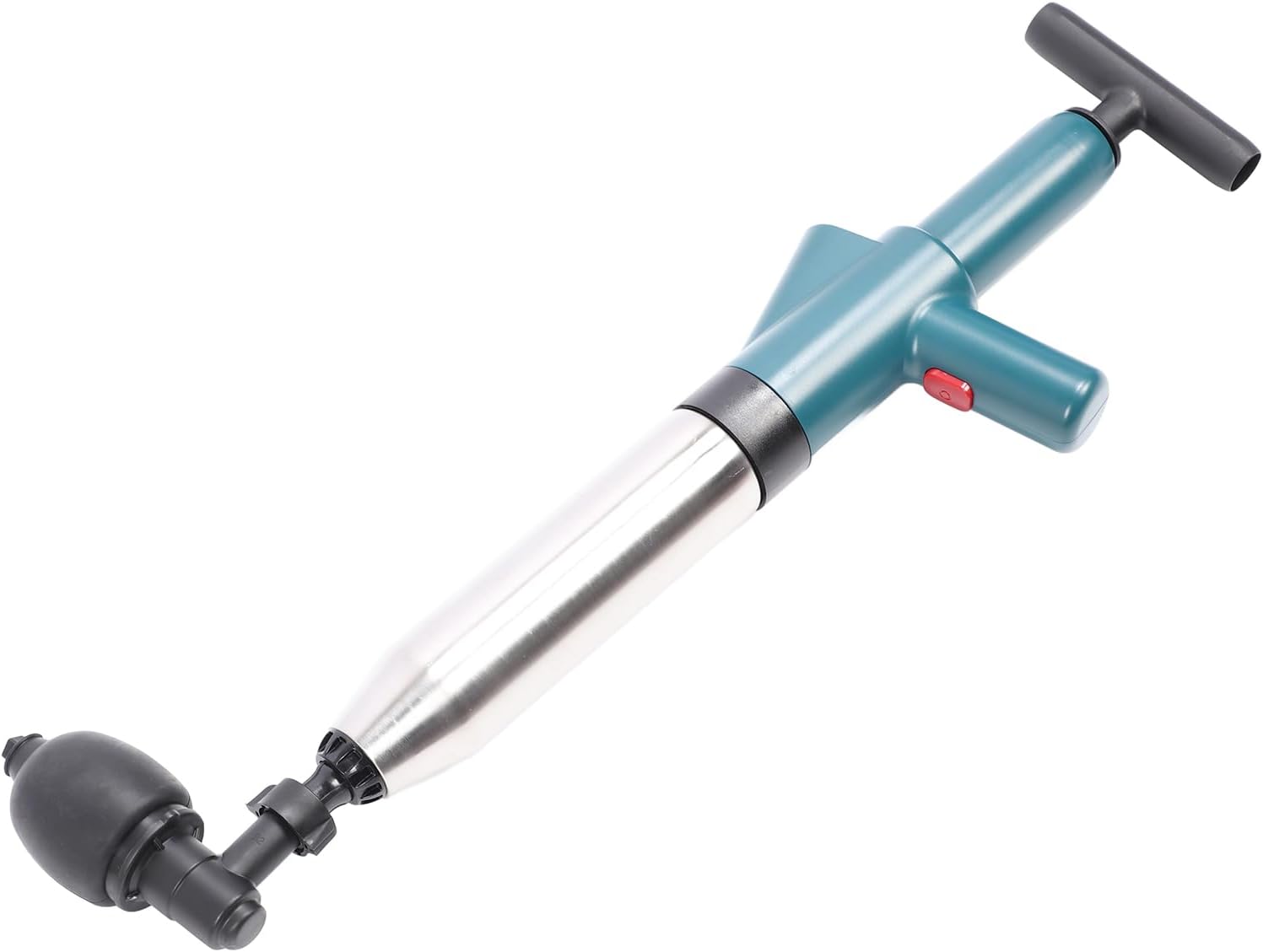 Toilet Plunger with Stainless Steel Handle for Clogs and Drains Green