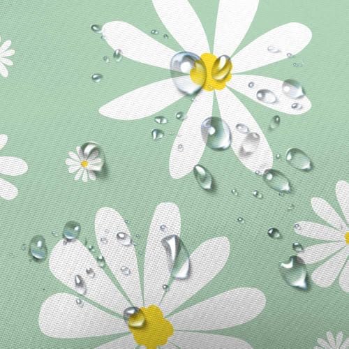 Green Daisy Floral Shower Curtain Set