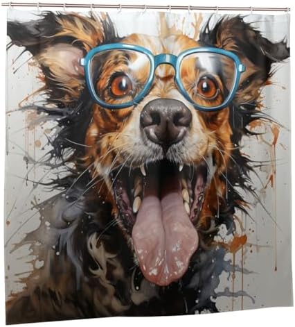 Cute Hippie Boho Animal Shower Curtain Set with 12 Hooks 72x72in