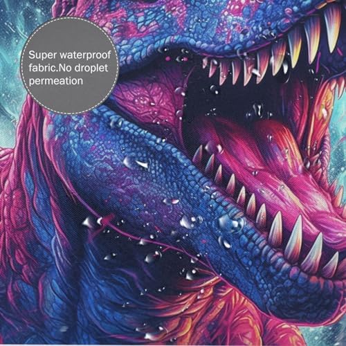 Roaring Dinosaur Waterproof Shower Curtain Set with 12 Hooks