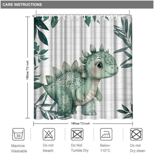 Adorable Dinosaur Baby Stegosaurus Shower Curtain with Hooks