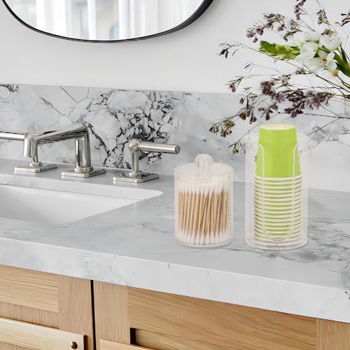 LoveBB 3oz-5oz Cup Dispenser with 10oz QTip Holder Clear
