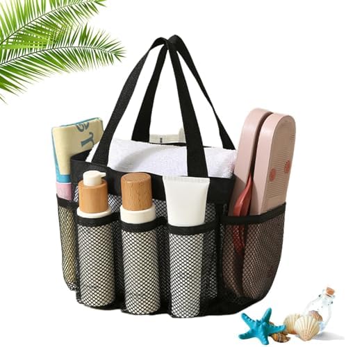 Portable Mesh Shower Bag - Large Capacity for Travel and Camping