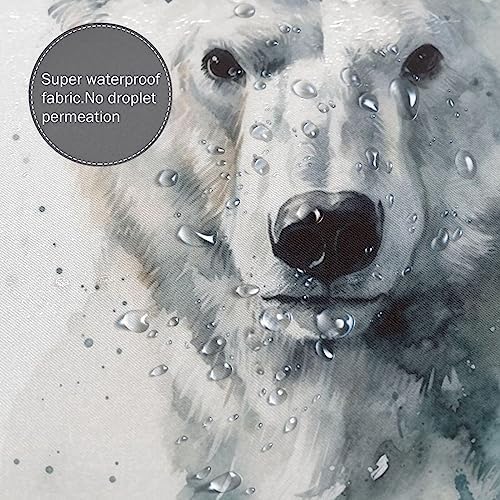 TIYAANDSY Polar Bear Shower Curtain Set 72x72in