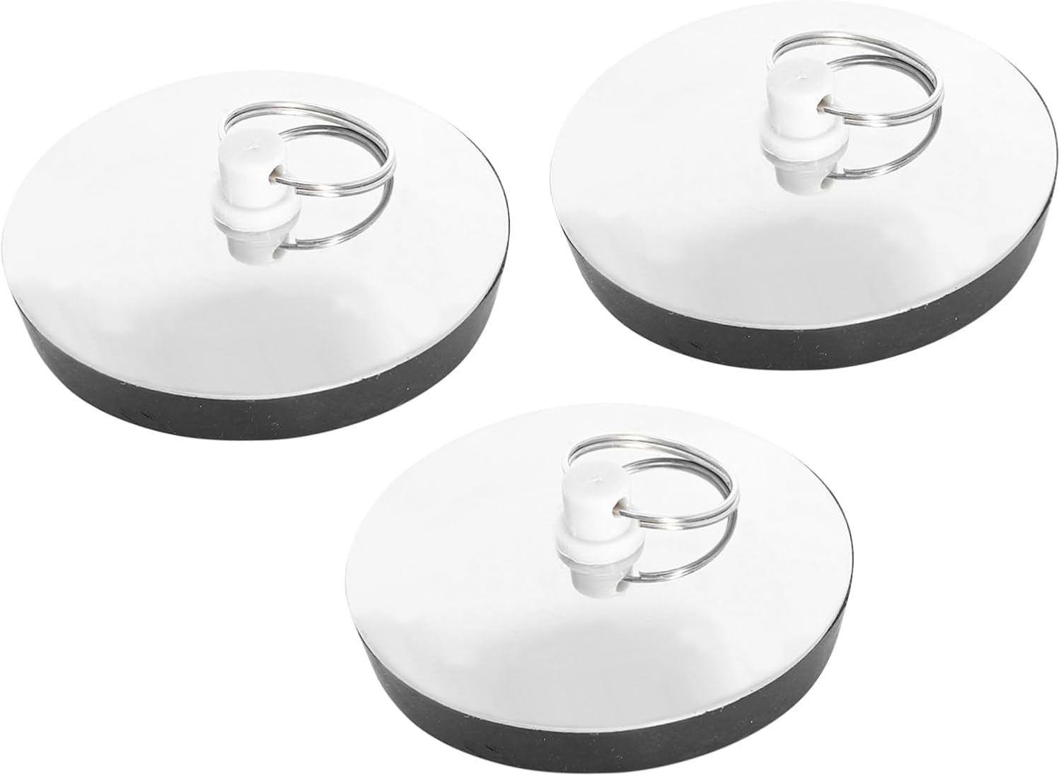 HOMSFOU 3 Pack Bathtub Drain Plug with Large Cover Area