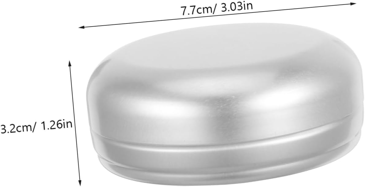 Cabilock 2pcs Portable Round Aluminum Soap Dish Leakproof Travel Holder 1