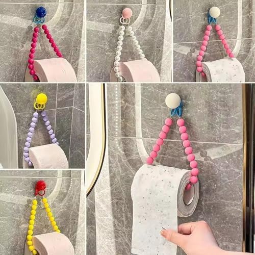 Dopamine Beaded Toilet Paper Holder Wall Mount White