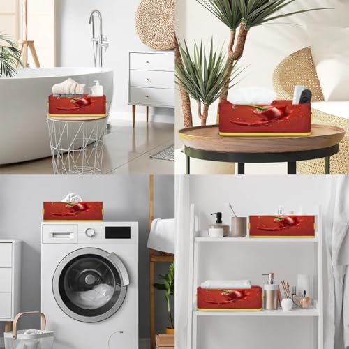 Tablerazzi Red Chilli Pepper Toilet Paper Basket with Handle