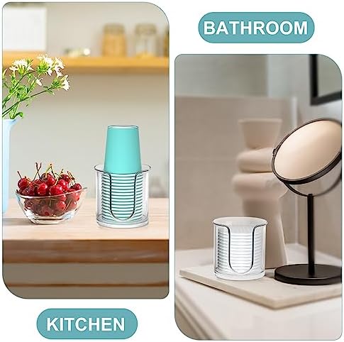 2 Pack Clear Bathroom Cup Dispenser for 3oz Cups