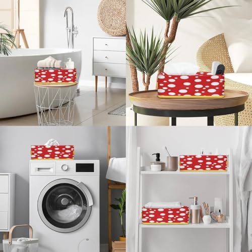 White Polka Dots Bathroom Storage Baskets with Handles