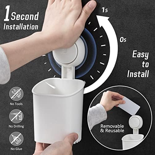 LEVERLOC Suction Toothbrush Holder 2 Pack 1
