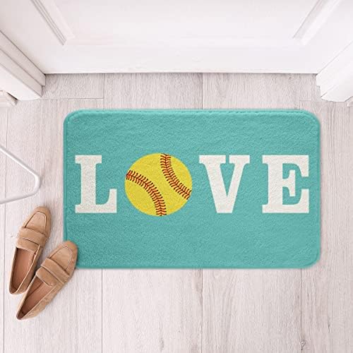 Feelyou Softball Shower Curtain Set 16x24 Bright Teal