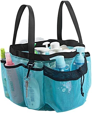 Moyad Large Mesh Shower Caddy Basket with Handle Blue