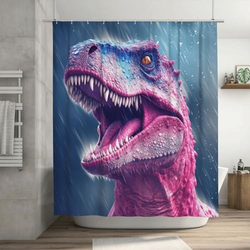 TIYAANDSY Roaring Dinosaur Shower Curtain Set