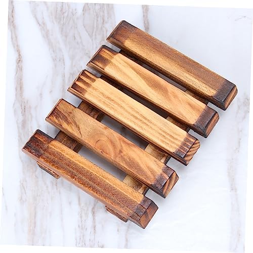 Vintage Carbonized Wood Soap Holder with Drainage