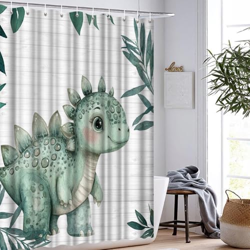Adorable Dinosaur Baby Stegosaurus Shower Curtain with Hooks