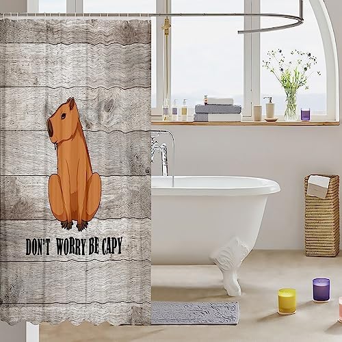 Brown Capybara Fabric Shower Curtain 72x72